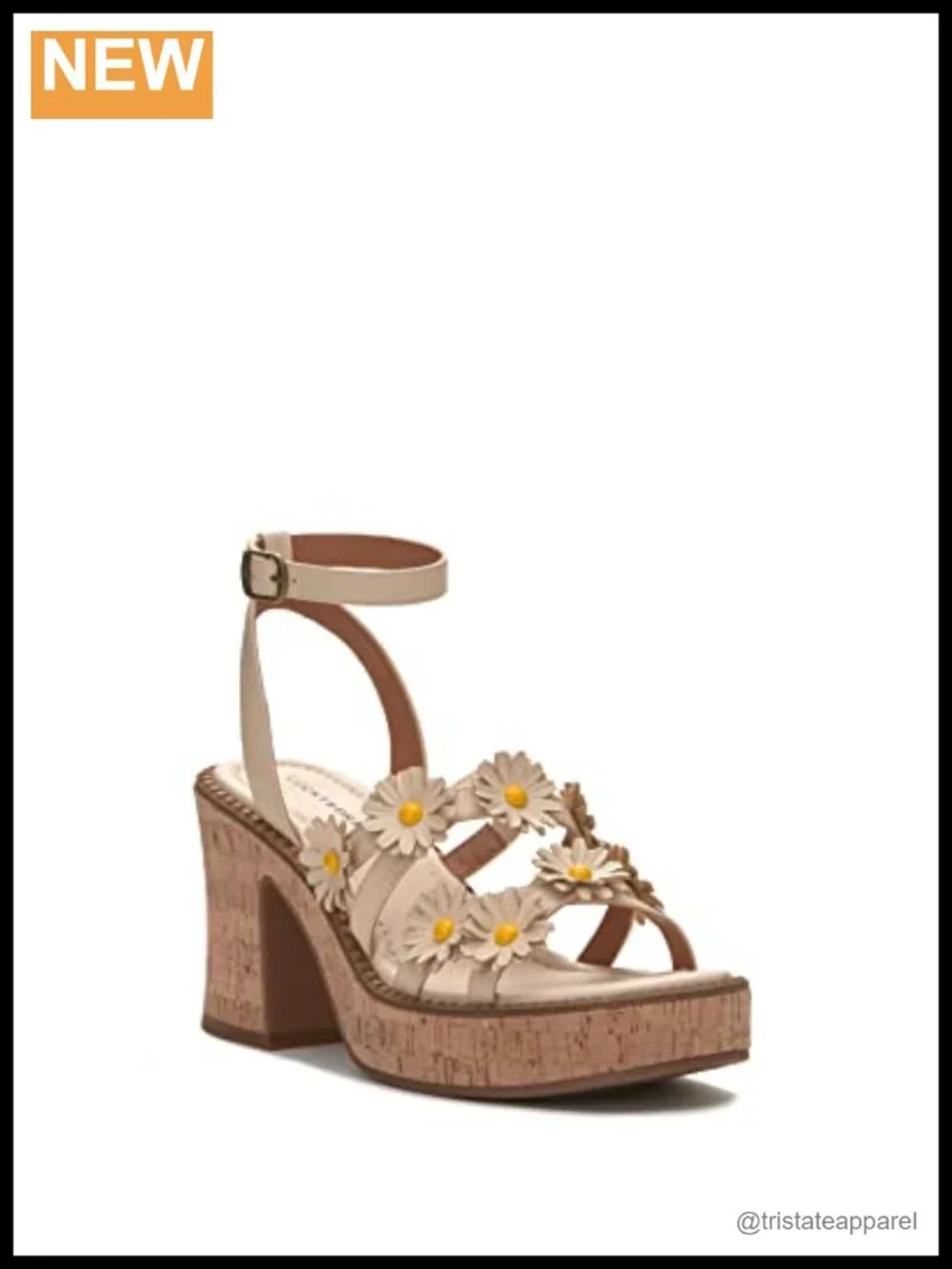 Leather Platform Sandal Ankle Strap Buckle